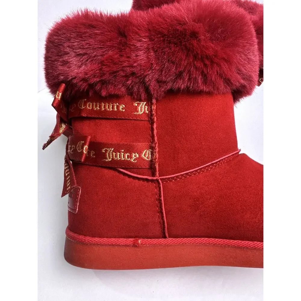 Juicy Couture Women’s JC-King 2 Winter Boots red Faux Fur size 7